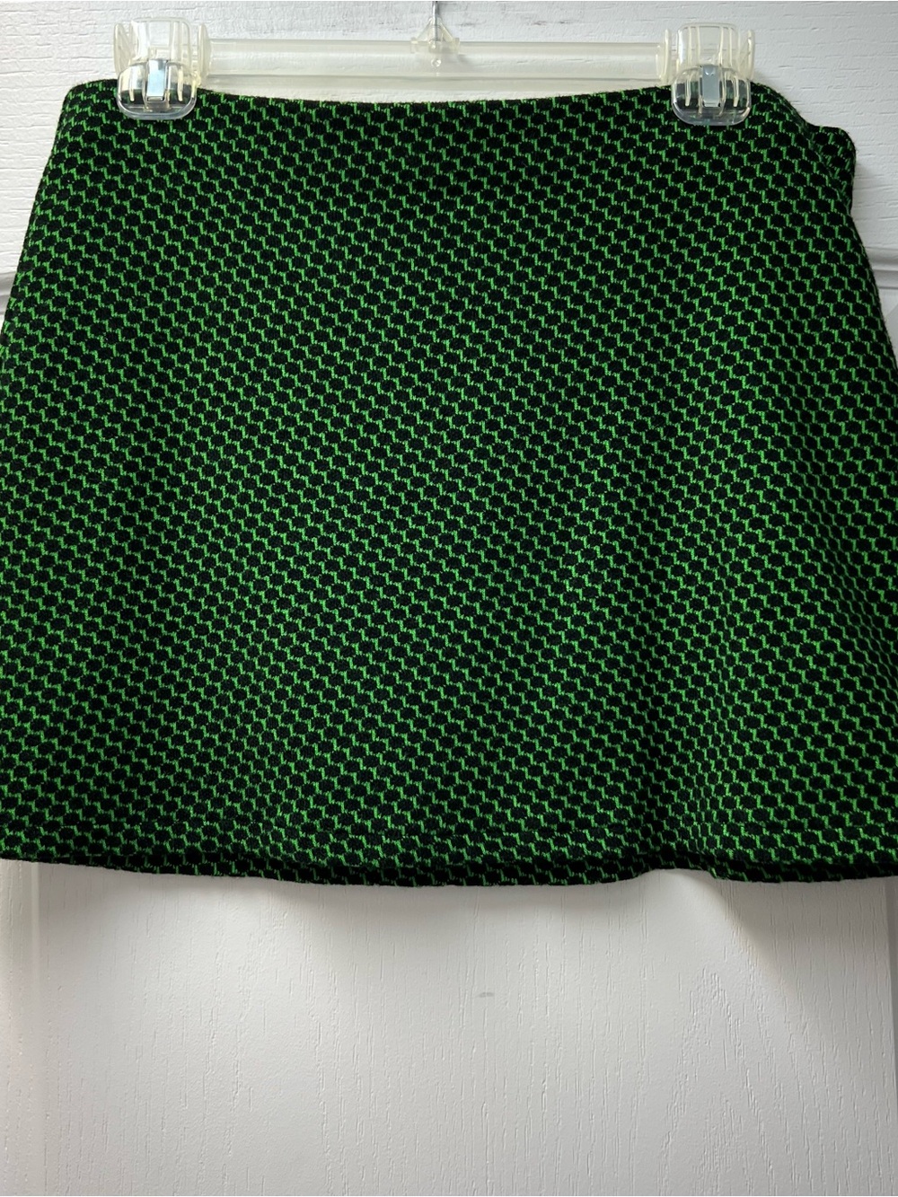 Zara Green and Black Patterned Pull On Mini Skirt Sz Med